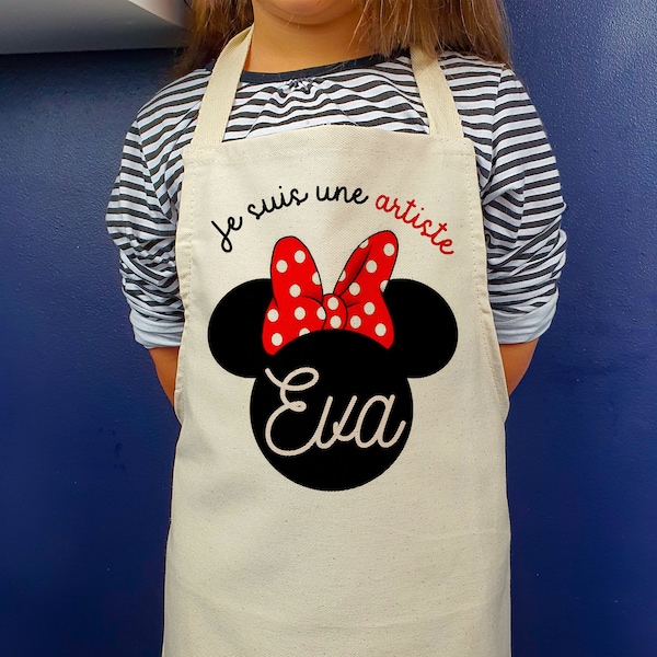 Tablier enfant personnalisé  | Tablier cuisine enfant | Tablier Minnie enfant | Tablier stitch enfant | Tablier pour enfants.