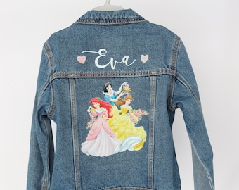 Veste en Jean enfant personnalisé / Veste enfant personnalisé/ Veste princesse / Veste personnalisé avec votre image