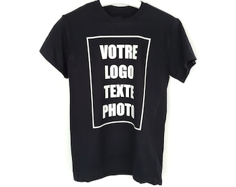 T-shirt personnalisé noir , T-shirt logo , Tee-shirt personnalisation