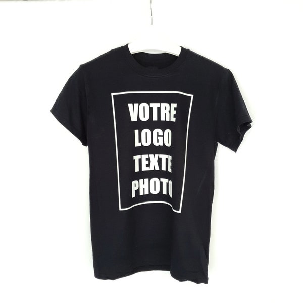 T-shirt personnalisé noir , T-shirt logo , Tee-shirt personnalisation