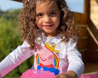 Tee shirt et body en coton PEPPA PIG personnalisé avec prénom,