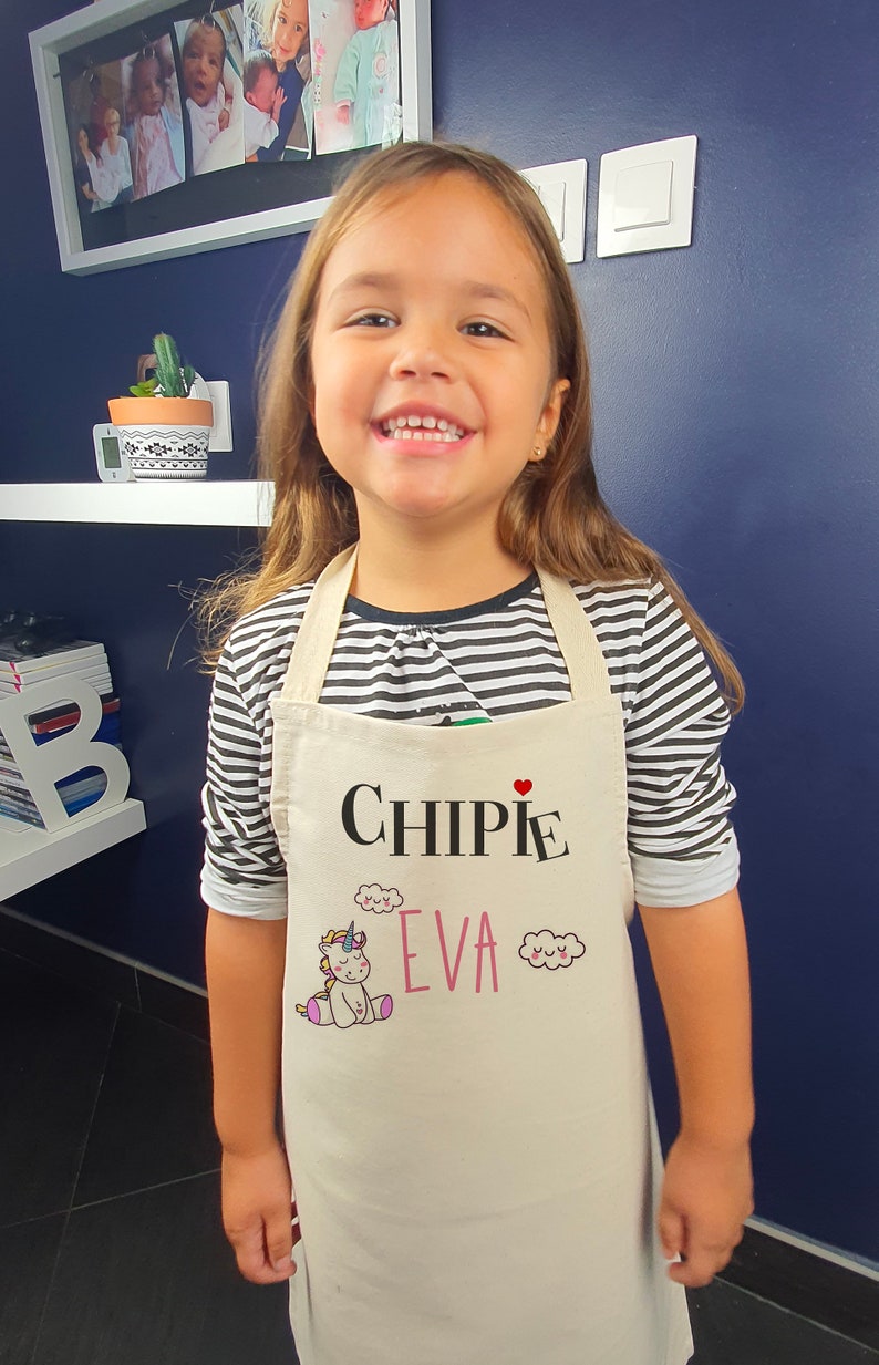 Personalized child apron Children's kitchen apron Children's Minnie apron Children's stitch apron Apron for children. image 4