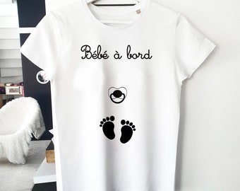 T-shirt bébé à bord / t-shirt annonce grossesse / t-shirt futur maman / t-shirt annonce bébé