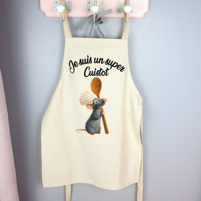 Personalized child apron Children's kitchen apron Children's Minnie apron Children's stitch apron Apron for children. Ratatouille