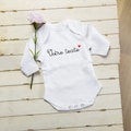 Personalized baby bodysuit / baby bodysuit heart text / Long sleeve baby bodysuit / Personalized baby bodysuit / baby bodysuits / Baby bodysuit message product logo