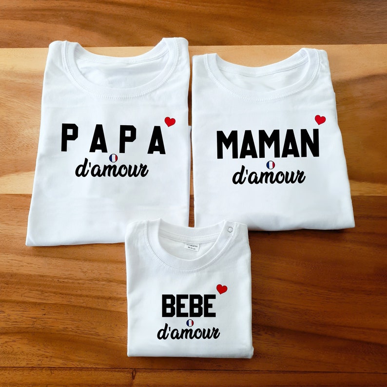 T-shirt assorti / T-shirt famille / T-shirt famille d'amour image 2