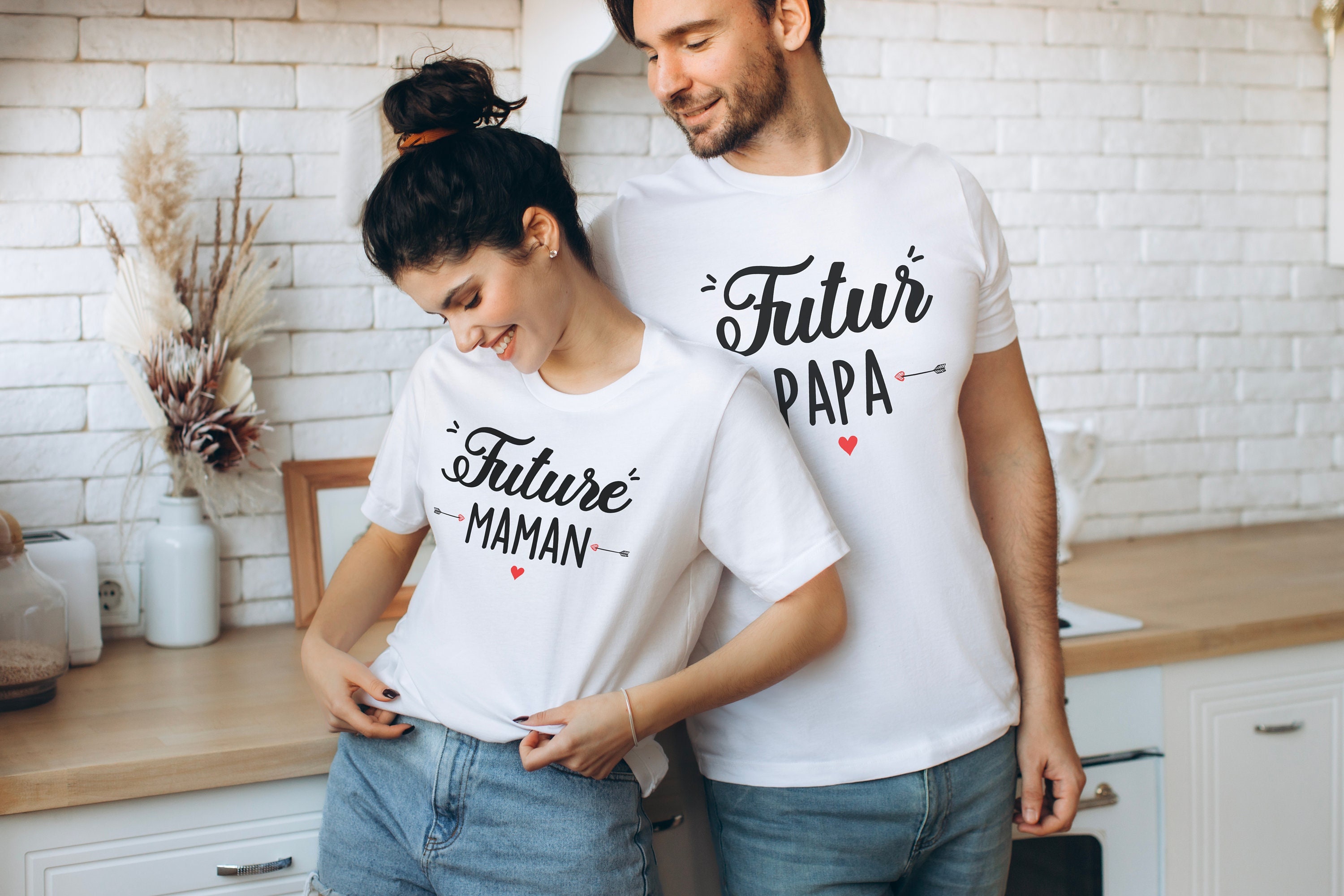 T shirt annonce grossesse futur papa coeur – Myachetealy
