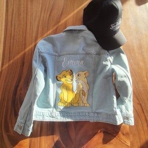 Veste en Jean enfant personnalisé / Veste enfant personnalisé/ Veste le Roi Lion / Veste personnalisé avec votre image image 1