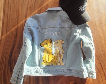 Veste en Jean enfant personnalisé / Veste enfant personnalisé/ Veste le Roi Lion / Veste personnalisé avec votre image