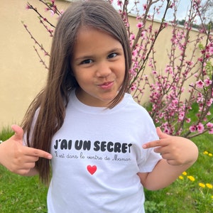 T-shirt j'ai un secret, Annonce grossesse, T-shirt futur grand frère, T-shirt future grande soeur, Bientôt grand frère, Bientôt grande soeur image 3