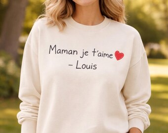 Personalized Mom Sweatshirt with Child's Name, Mother's Day Gift, "I Love You Mom" Sweater, Custom Gift for Mom