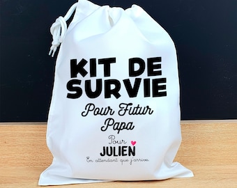 personalized pouch / survival kit for future dad / Maternity bag for dad / Future dad pouch / pregnancy announcement bag