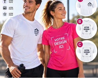 Custom sports t-shirts for men and women, with logo, text, or photo; personalized breathable jerseys; team, club, or company t-shirts; synthetic t-shirts