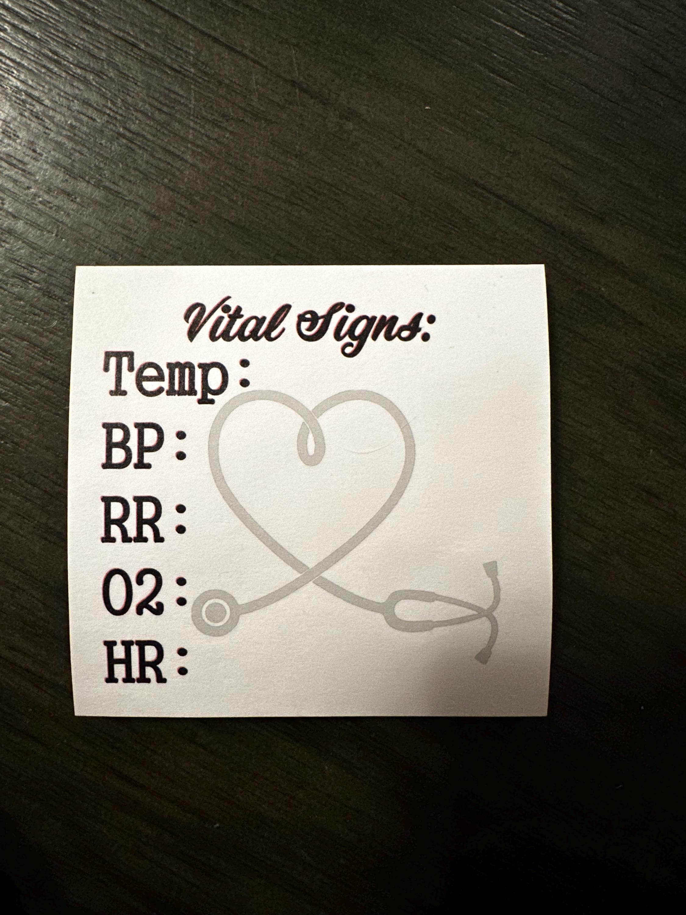 MISPRINT***Vital Signs Sticky Notes***
