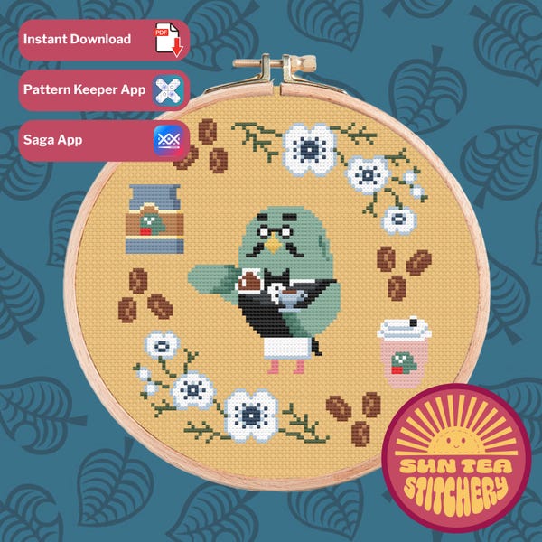 Patrón de punto de cruz ACNH Brewster (descarga digital)