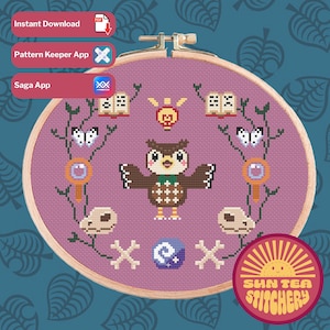 ACNH Blathers Cross Stitch Pattern (Digital Download)