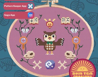ACNH Blathers Cross Stitch Pattern (Digital Download)