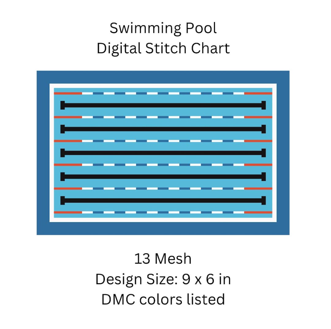 Static Pool Chart Swimming Pool Needlepoint Chart - Etsy