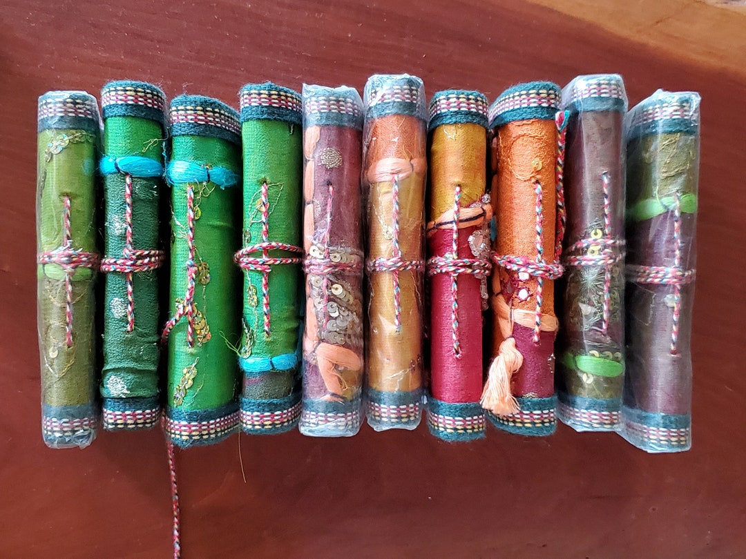 Tree Free Journals Assorted Palm Sized Upcycled Embroidered Etsy