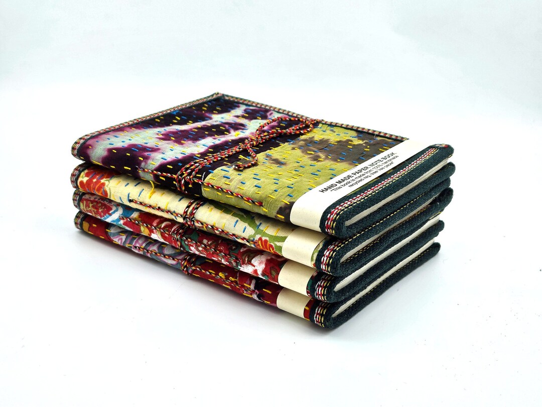 Tree Free Journals Kantha Upcycled Fabric Covered Unlined, Handmade