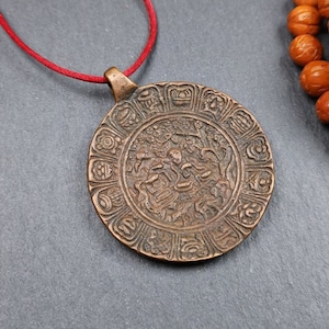 Gandhanra Vintage Tibetan Buddhist Amulet Badge,Shou-lao, the God of Longevity,Made of Copper, 1.57&quot;