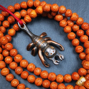 Gandhanra Handmade Tibetan Amulet,Scorpion Guru of Padmasambhava, Buddhist Scorpion Totem Pendant, Made of Cold Iron,2.28&quot;