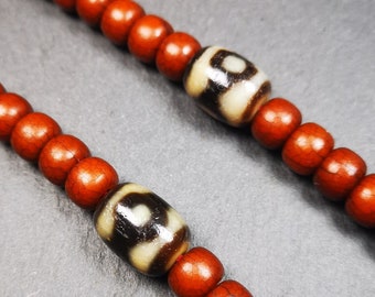 Lapislazzuli - Collana Buddista - Cuore Di Buddha - Scaccia Via Il Negativo Chiusura In Oro 14k Gf Howlite Collana