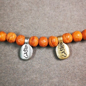 Gandhanra hecho a mano Budista Mala Counter Clip, Bum Counter Clip para cuentas de oración, Hum Letter, Mala Accesorios