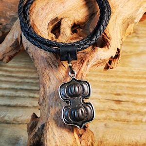 Gandhanra Antique Tibetan Buddhist Protective Pendant,Vajra Dorje Amulet (Vajrayana) ,the Protector of Buddha, inlaid with Sliver
