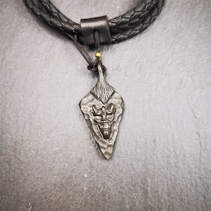 Amulette faite à la main Gandhanra, pendentif démon, mauvais esprit ou diable, en cuivre, 1,77&quot;