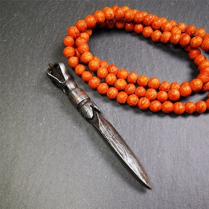 Gandhanra Handmade Tibetan Buddhist Ritual Implement - Kila -Dorje Phurba,Made of Cold Iron inlaid with Copper,3.9&quot;