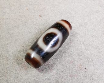 Gandhanra Antique Tibetan Dzi Bead(30 Years Old),Small Size Sky Earth Pattern,Protective Amulet Bead