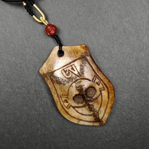 Authentic Citipati Master Pendant,Deer Skull Bone Kapala Protective Charm,Gandhanra Old Tibetan Amulet,Spiritual Necklace,70mm × 448mm