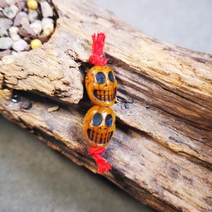 Gandhanra Tibetan Yak Bone Carved Skull Sītavana Beads for Prayer Beads,Mala Necklace Accessories