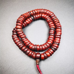 Gandhanra Old 108 Bodhi Seed Beads Mala,13mm Prayer Beads Necklace for Meditation,Circumference 54cm