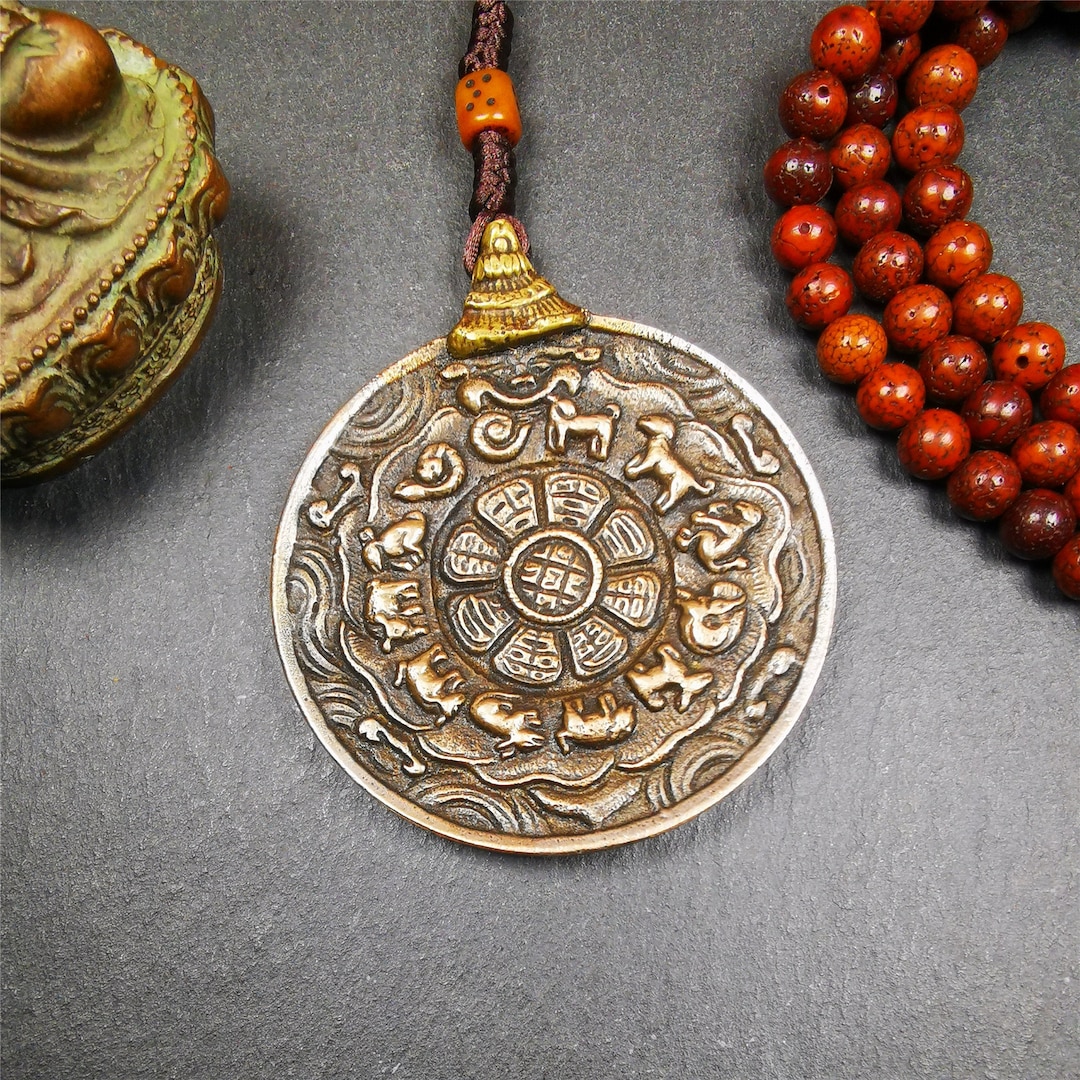 Gandhanra Vintage Tibetan Buddhist Amulet,melong Mirror, Sipaho