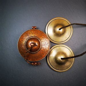 Gandhanra 8.3cm Tibetan Cymbals,Copper Tingsha Bell,Buddhism Ritual Implement,Handmade in Nepal