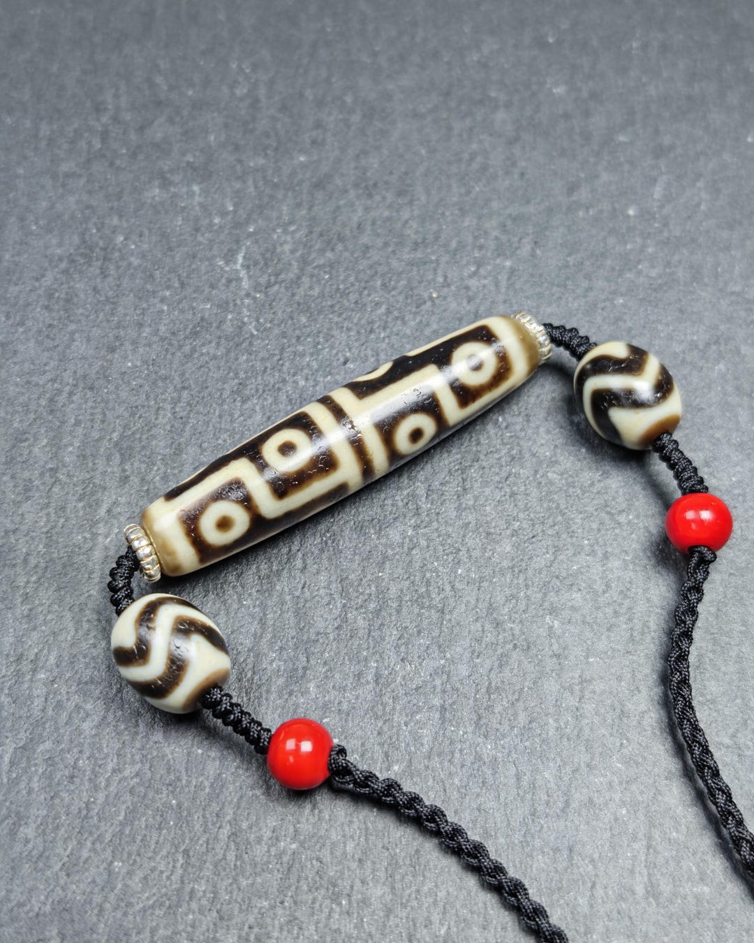 Antique 12 Eyes Dzi Bead Necklace | Tibetan Jewelry | Protection