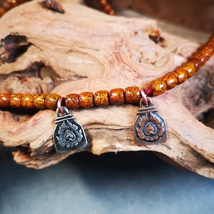 Gandhanra Handmade  Mala Counter,  Fire Flame Pendant, Prayer Beads Accessories,Made of brass