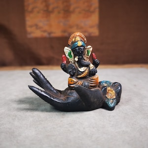 Gandhanra Antique Colored Tibetan Statue, Ganesha Elephant God,Ganapati,Vinayaka,Pillaiyar