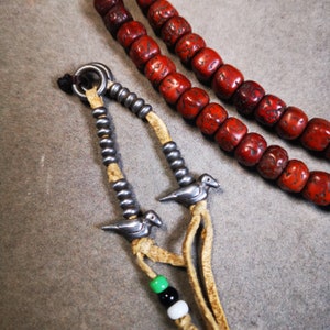 Gandhanra 4MM Mini Size Tibetan Buddhist Mala Counters,Prayer Bead Accessories,with Lucky Birds Pendant