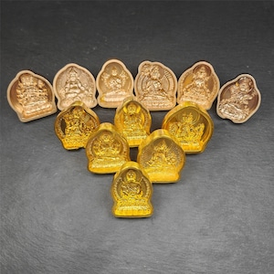 Authentische tibetische Tsa Tsa-Formen - 13 Arten Mini Buddha-Statuen-Tonformen, Messingformen für DIY-Heilige Kunst, Dekoration und spirituelle Praxis