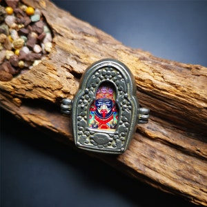 Gandhanra Antique Handmade Gau Ghau Shrine,Shri Devi,Drashi Lhamo,Zashi Lhamo ,Mini Tibetan Buddhist Altar Amulet Pendant