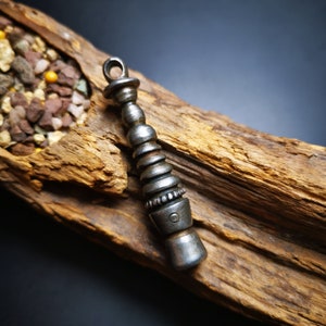 Gandhanra Handmade Tibetan Buddhist Ritual,Stupa,Pagoda,Buddhist Tower Amulet Pendant,Made of Cold Iron