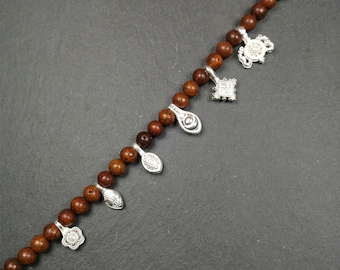 Gandhanra Handmade Tibetan Buddhist Mala Counter Clips,Bum Counter Clip for Prayer Beads,Made of Sterling silver
