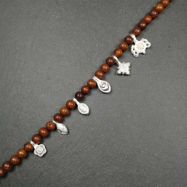 Gandhanra Handmade Tibetan Buddhist Mala Counter Clips,Bum Counter Clip for Prayer Beads,Made of Sterling silver