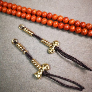 Gandhanra Handmade Tibetan Buddhist Mala Counters,Prayer Bead Counters,with Dorje and Vajra Pendant,Made of  Brass