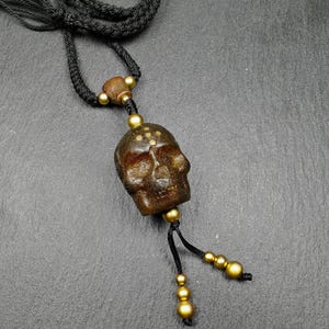 Gandhanra Vintage Tibetan Kapala Leg Bone Amulet,Unique Citipati Skull Charm