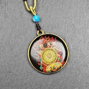 Gandhanra Vintage Tibetan Amulet,Double Sided Citipati Skull Pendant,Protective Charm,Spiritual Gift