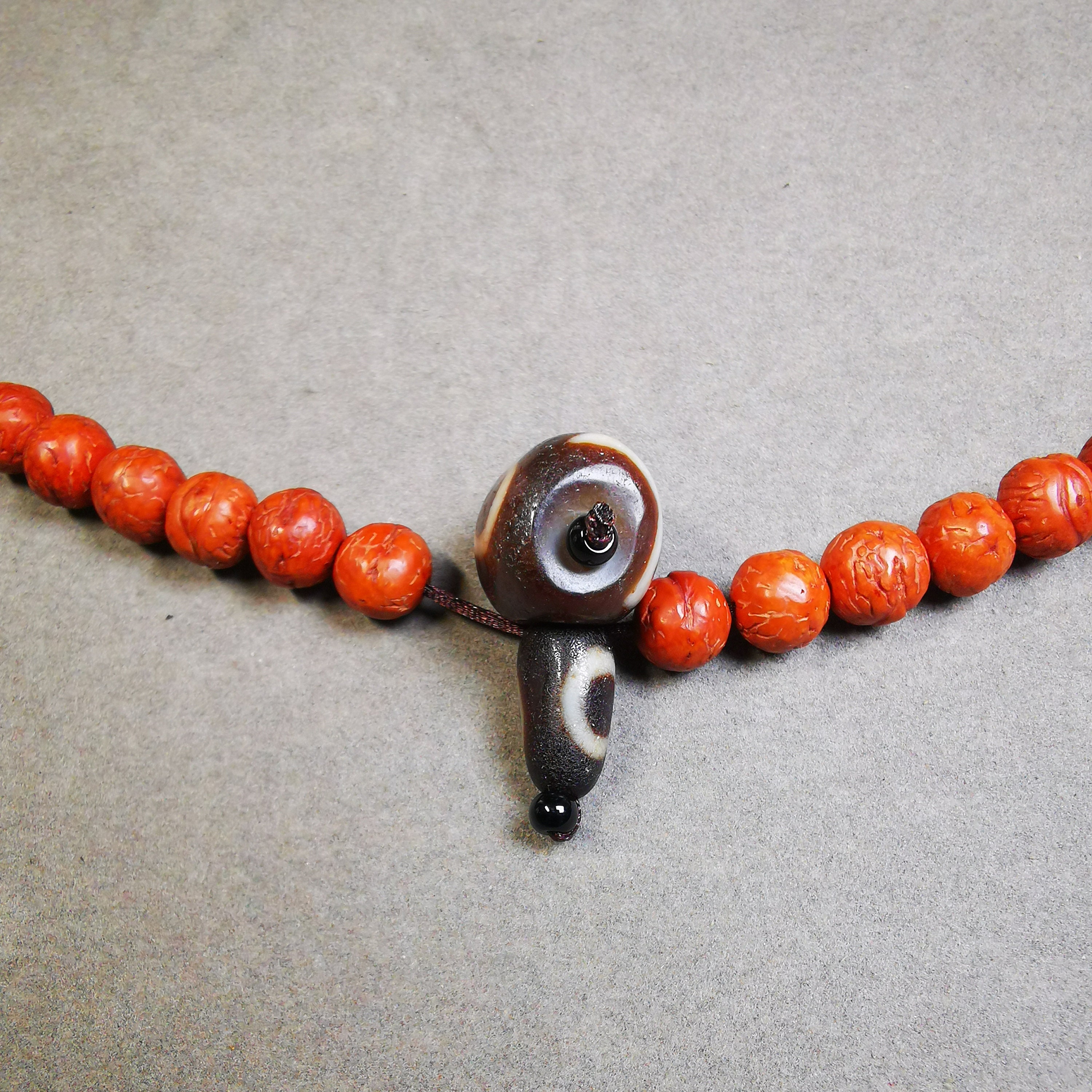 Gandhanra オールド スカイ アース Dzi Guru ビーズ、T ドリル 3 穴